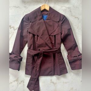 Martin + OSA burgundy trench coat | Women’s trench coat